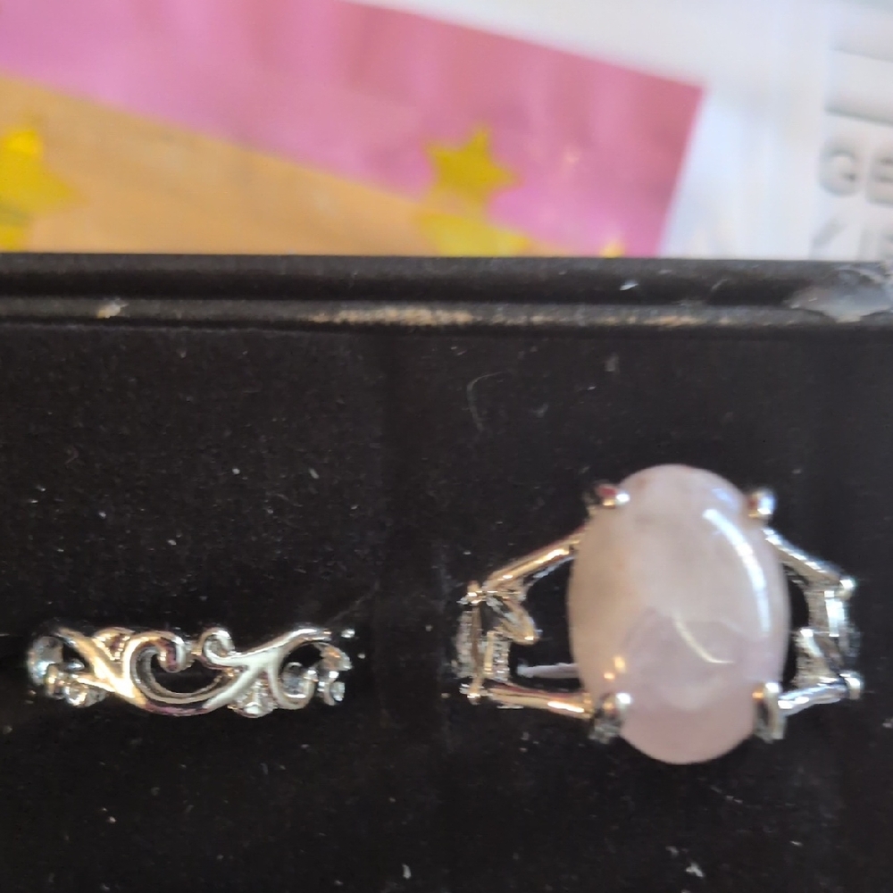 Kohl's Silver Ring Set with Pink Stone